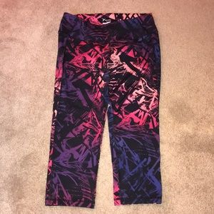 Pink, purple and orange capri leggings